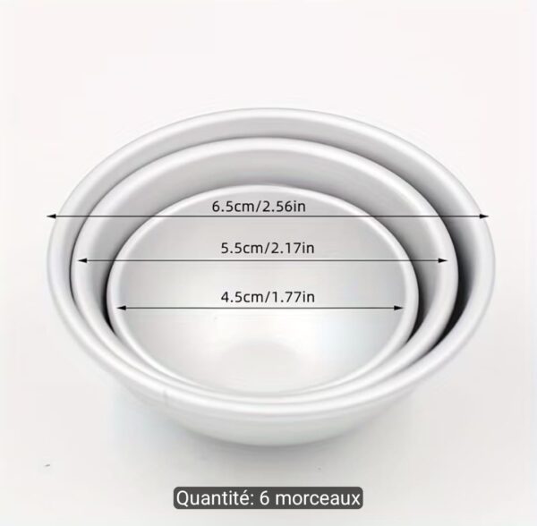 Bombes de bain Lot de 6 moules ronds