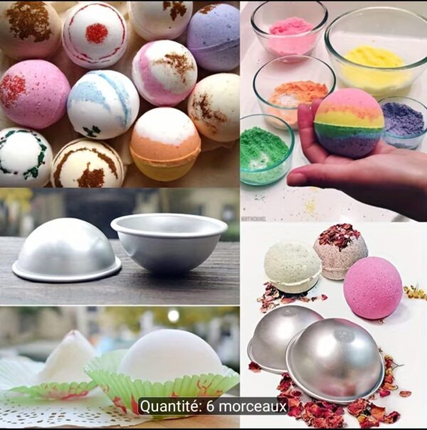 Bombes de bain Lot de 6 moules ronds
